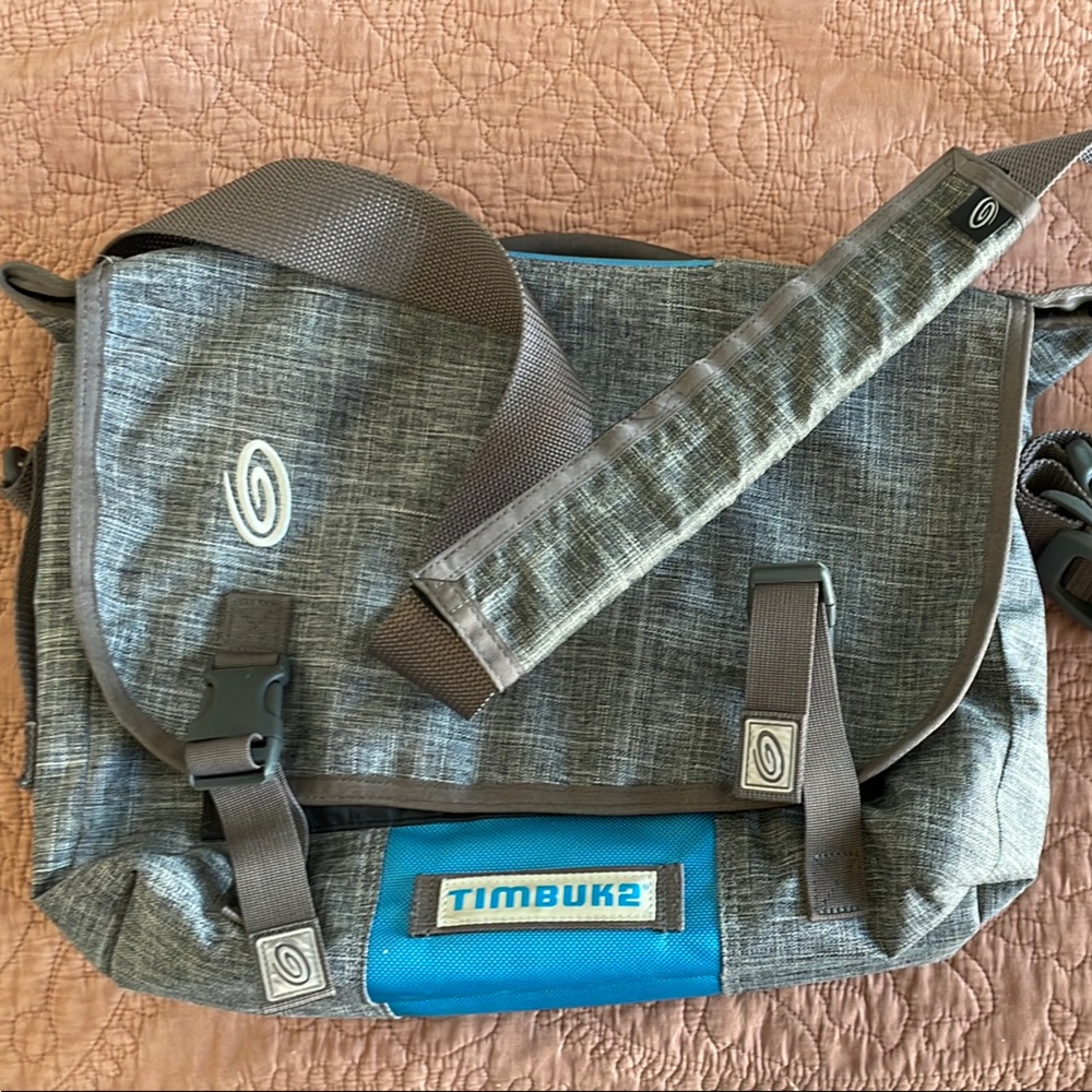 Timbuk2 Gray and Blue Men's Messenger Bag